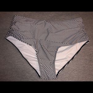 Striped High wasted bikini bottoms.